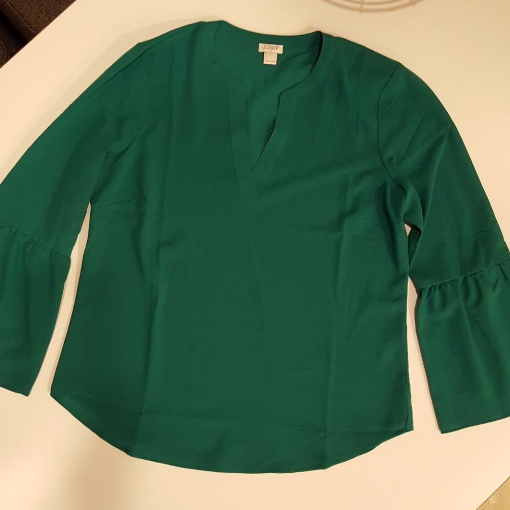 Green jcrew factory blouse